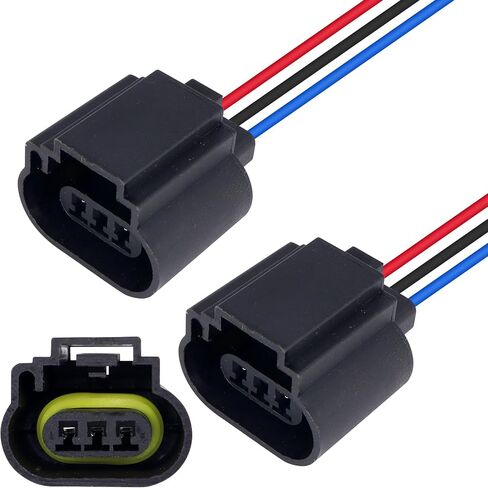 HiSport 2pcs Lighting 9008 H13 Socket Female Adapter Connector Pigtail Plug Wire/Wiring Harness for H13LL Fog Lights Lamps Bulbs in Saudi Arabia