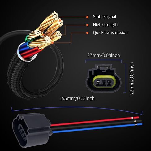 HiSport 2pcs Lighting 9008 H13 Socket Female Adapter Connector Pigtail Plug Wire/Wiring Harness for H13LL Fog Lights Lamps Bulbs in Saudi Arabia