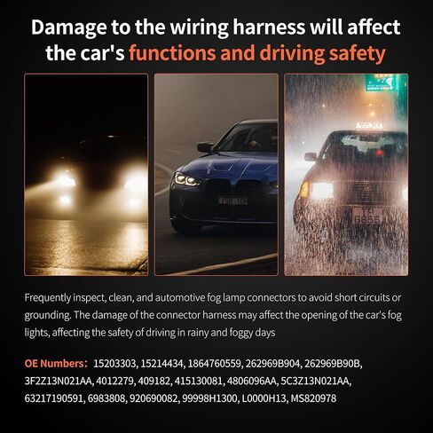 HiSport 2pcs Lighting 9008 H13 Socket Female Adapter Connector Pigtail Plug Wire/Wiring Harness for H13LL Fog Lights Lamps Bulbs in Saudi Arabia