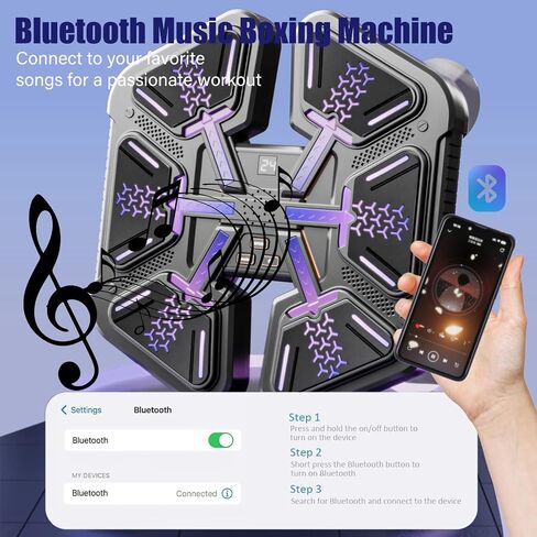 Junbinwon&NP 2025 Music Boxing Machine New Upgrade with Leather Boxing Gloves, Boxing Wall Mounted, Boxing Training Punching Equipment for Kids Boxing Workout Equipment Target for Home, Office, Gym in Saudi Arabia