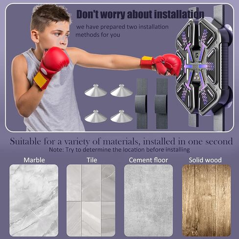 Junbinwon&NP 2025 Music Boxing Machine New Upgrade with Leather Boxing Gloves, Boxing Wall Mounted, Boxing Training Punching Equipment for Kids Boxing Workout Equipment Target for Home, Office, Gym in Saudi Arabia