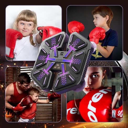 Junbinwon&NP 2025 Music Boxing Machine New Upgrade with Leather Boxing Gloves, Boxing Wall Mounted, Boxing Training Punching Equipment for Kids Boxing Workout Equipment Target for Home, Office, Gym in Saudi Arabia