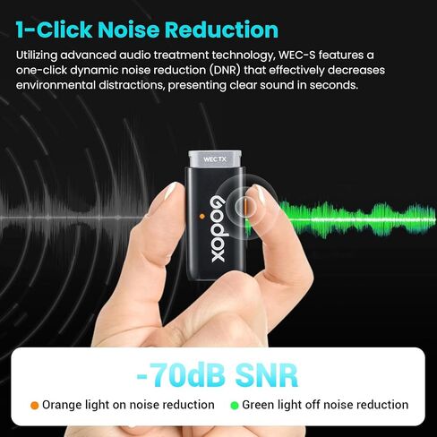GODOX WEC-S Kit2 نظام ميكروفون لاسلكي لسوني، جهاز استقبال Hotshoe لكاميرا سوني، ميكروفون لاسلكي ثنائي القناة 2.4G، نطاق 200 متر (656 قدم)، ميكروفون Lavalier لإلغاء الضوضاء in Saudi Arabia