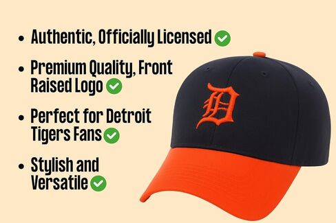 Officially Licensed Detroit Youth Boys Girls Baseball Hat Classic MVP Adjustable Embroidered Team Logo Two-Tone Kids Cap in Saudi Arabia