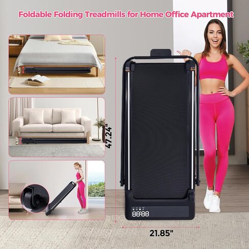 Compact Walking Pad with Handle Bar, Poratble Small Walking Pads Treadmills for Home Small with Handles, 3.0HP Electric Under The Desk Treadmills f with 0.6-6.2MPH and 320LBS in Saudi Arabia