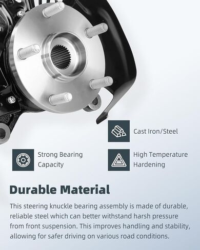 SCITOO Front Driver Side Wheel Hub Bearing & Steering Knuckle Assembly 698-433 Fit for Toyota Highlander 2008-2013 FWD, for Toyota Highlander 2014-2017 in Saudi Arabia