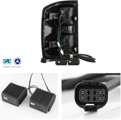 AKKON - For 2014 2015-2018 Chevy Silverado | GMC Sierra LH & RH Black Replacement LED Tail Lights Tail Lamps Pair Set in Kuwait