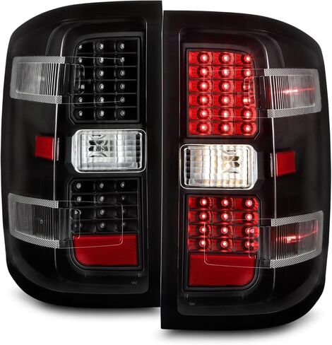 AKKON - For 2014 2015-2018 Chevy Silverado | GMC Sierra LH & RH Black Replacement LED Tail Lights Tail Lamps Pair Set in Kuwait