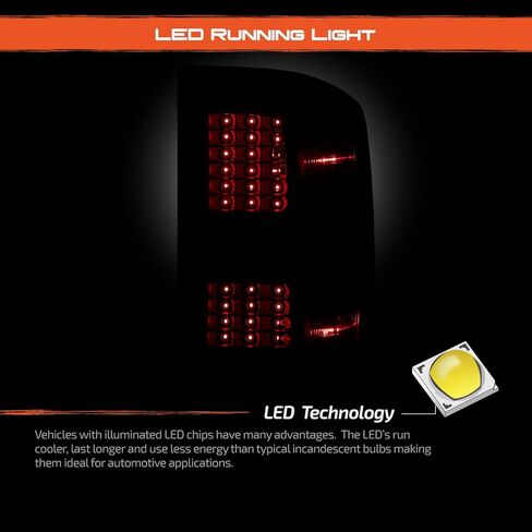 AKKON - For 2014 2015-2018 Chevy Silverado | GMC Sierra LH & RH Black Replacement LED Tail Lights Tail Lamps Pair Set in Kuwait