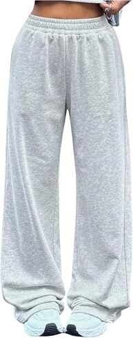 Milumia Girl's Wide Leg Sweatpants Elastic Waist Loose Fit Casual Long Trousers in Saudi Arabia