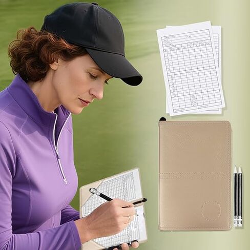 Golf Scorecard Leather Cover Scorecard Holder Statistic and Score Tracking Soft Thick Waterproof Colorfulcard in Saudi Arabia