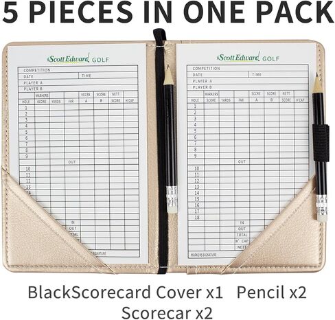 Golf Scorecard Leather Cover Scorecard Holder Statistic and Score Tracking Soft Thick Waterproof Colorfulcard in Saudi Arabia