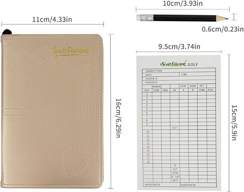 Golf Scorecard Leather Cover Scorecard Holder Statistic and Score Tracking Soft Thick Waterproof Colorfulcard in Saudi Arabia