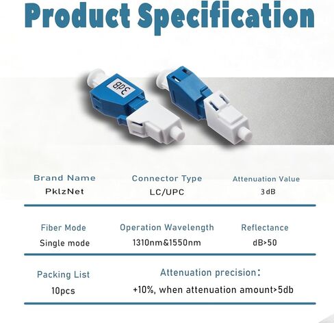 uson 10pc lc/upc yin و yang المخففات sm ثابت الألياف الثابتة ، أنثى إلى ذكر ، 10db in Saudi Arabia