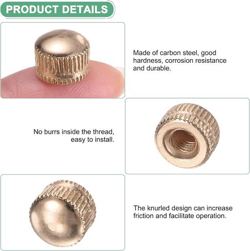 25-Pack Threaded Cap Nuts, M4x11mm Screw Caps for Light Fixture, Female Knurled Knob Nut for Ceiling Light Cover Replacement/Decorative Lamp Parts, Acorn Screw Top [Matt White] in Saudi Arabia