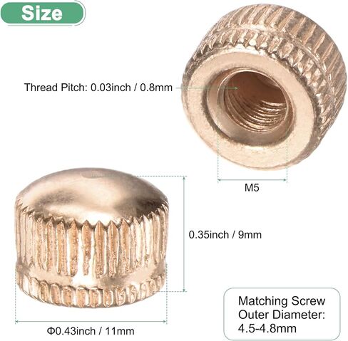 25-Pack Threaded Cap Nuts, M4x11mm Screw Caps for Light Fixture, Female Knurled Knob Nut for Ceiling Light Cover Replacement/Decorative Lamp Parts, Acorn Screw Top [Matt White] in Saudi Arabia