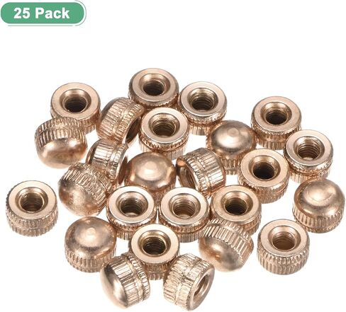 25-Pack Threaded Cap Nuts, M4x11mm Screw Caps for Light Fixture, Female Knurled Knob Nut for Ceiling Light Cover Replacement/Decorative Lamp Parts, Acorn Screw Top [Matt White] in Saudi Arabia