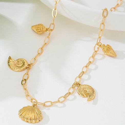 Layered Gold Necklace Set for Women Textured Cuban Chain & Pearl Accent Boho Jewelry with Adjustable Paperclip Links for Summer Accessories in Saudi Arabia