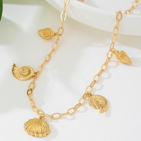 Layered Gold Necklace Set for Women Textured Cuban Chain & Pearl Accent Boho Jewelry with Adjustable Paperclip Links for Summer Accessories in Saudi Arabia