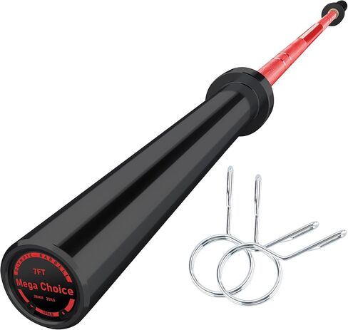 GaveeLife 7FT Olympic Barbell، شريط الوزن لرفع الأثقال ورفع الأثقال 45 رطل، شريط أولمبي بسعة 700، شريط الوزن يناسب 2 "أوزان قياسية in Saudi Arabia