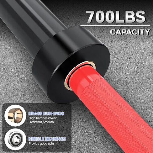 GaveeLife 7FT Olympic Barbell، شريط الوزن لرفع الأثقال ورفع الأثقال 45 رطل، شريط أولمبي بسعة 700، شريط الوزن يناسب 2 "أوزان قياسية in Saudi Arabia