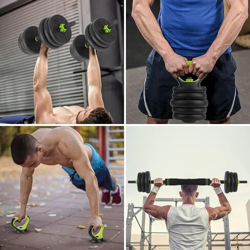 44/66/88 Lbs Adjustable Dumbbell Set, 4-in-1 Free Weights with Connector, Converts to Barbell, Kettlebell & Push-Up Stand, Fitness Equipment for Home Gym Suitable Men/Women in Saudi Arabia