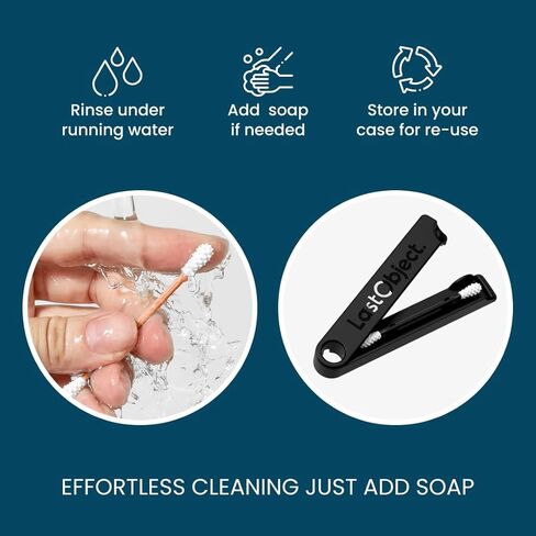 LastSwab® Reusable Cotton Swabs for Gentle and Eco-Friendly Beauty Routines - The Sustainable Alternative to Single-Use Q Tips - Zero Waste & Easy to Clean - Comes with a Convenient Travel Case Holder in Saudi Arabia