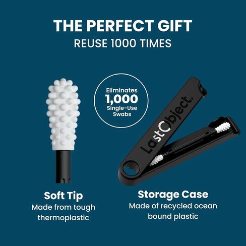 LastSwab® Reusable Cotton Swabs for Gentle and Eco-Friendly Beauty Routines - The Sustainable Alternative to Single-Use Q Tips - Zero Waste & Easy to Clean - Comes with a Convenient Travel Case Holder in Saudi Arabia