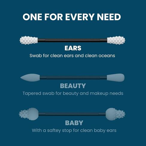LastSwab® Reusable Cotton Swabs for Gentle and Eco-Friendly Beauty Routines - The Sustainable Alternative to Single-Use Q Tips - Zero Waste & Easy to Clean - Comes with a Convenient Travel Case Holder in Saudi Arabia