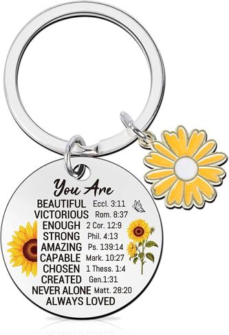 Christian Gifts for Women - Inspirational Bible Verse Keychain with Cross, Religious Faith Based Gifts, Birthday Easter Christmas Baptism First Communion Gift for Friends Prayers Pastor in Kuwait