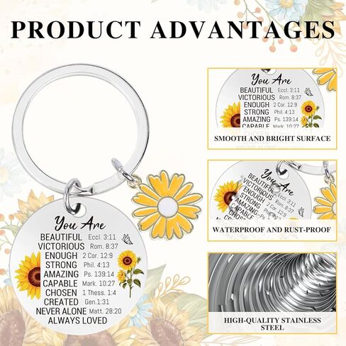 Christian Gifts for Women - Inspirational Bible Verse Keychain with Cross, Religious Faith Based Gifts, Birthday Easter Christmas Baptism First Communion Gift for Friends Prayers Pastor in Kuwait