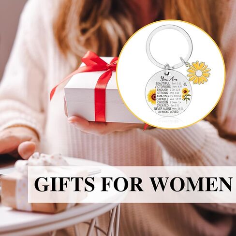 Christian Gifts for Women - Inspirational Bible Verse Keychain with Cross, Religious Faith Based Gifts, Birthday Easter Christmas Baptism First Communion Gift for Friends Prayers Pastor in Kuwait