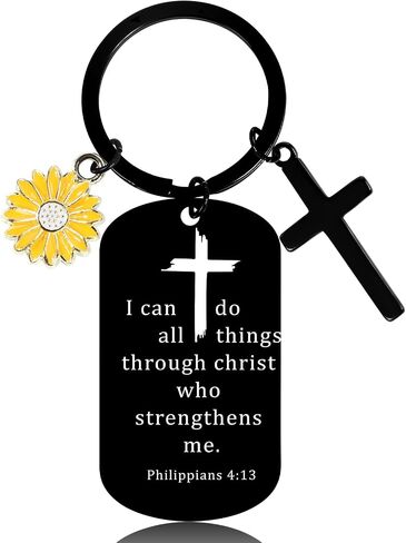 Christian Gifts for Women - Inspirational Bible Verse Keychain with Cross, Religious Faith Based Gifts, Birthday Easter Christmas Baptism First Communion Gift for Friends Prayers Pastor in Kuwait