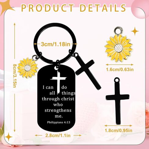 Christian Gifts for Women - Inspirational Bible Verse Keychain with Cross, Religious Faith Based Gifts, Birthday Easter Christmas Baptism First Communion Gift for Friends Prayers Pastor in Kuwait