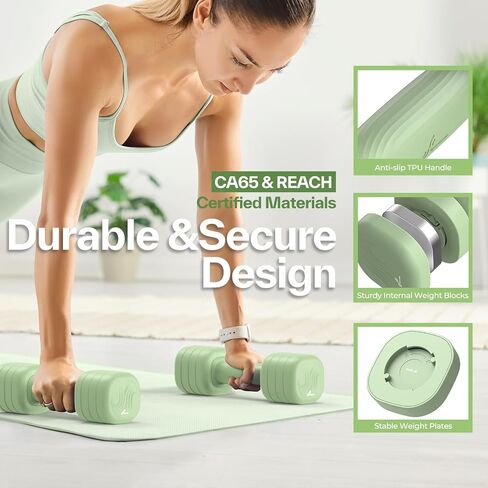 Adjustable Dumbbell Set of 2: Sportneer 4 in 1 Free Weights Dumbbells Set for Women, Hand Weights for Women at Home, Each 2lb 3lb 4lb 5lb Weights with Soft Rubber Handle for Home Gym Exercise Training in Saudi Arabia