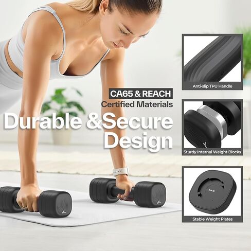 مجموعة دمبل قابلة للتعديل مكونة من 2: مجموعة دمبل رياضية 4 في 1 بأوزان مجانية للنساء، أوزان يد للنساء في المنزل، كل أوزان 2 رطل و3 رطل و4 رطل و5 رطل مع مقبض مطاطي ناعم للتدريب على ممارسة صالة الألعاب الرياضية المنزلية in Kuwait