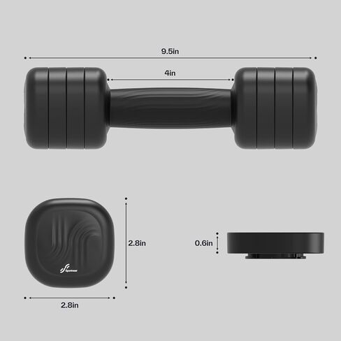 مجموعة دمبل قابلة للتعديل مكونة من 2: مجموعة دمبل رياضية 4 في 1 بأوزان مجانية للنساء، أوزان يد للنساء في المنزل، كل أوزان 2 رطل و3 رطل و4 رطل و5 رطل مع مقبض مطاطي ناعم للتدريب على ممارسة صالة الألعاب الرياضية المنزلية in Kuwait