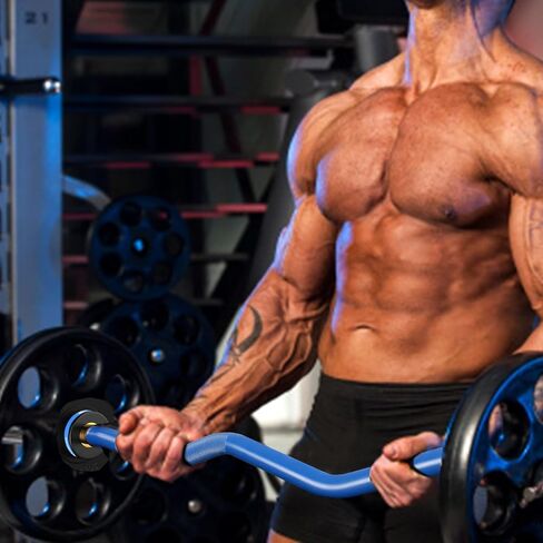 قضيب رفع الأثقال الأوليمبي EZ Curl، قضيب تجعيد أوليمبي بقدرة وزن 400 رطل، شريط وزن أثقال بطول 4 أقدام مع قبضة مخرشة لألواح وزن 2 بوصة، دفعات الورك، القرفصاء، العضلة ذات الرأسين - شريط وزن الصالة الرياضية المنزلية in Saudi Arabia