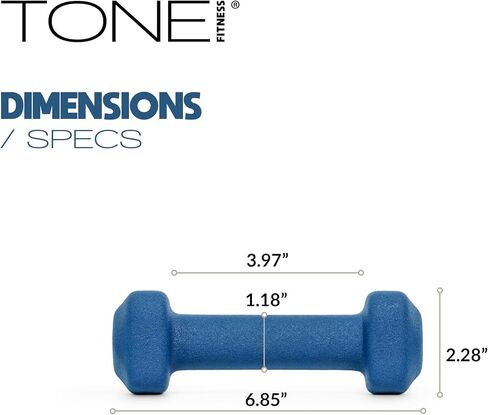 Tone Fitness Neoprene Dumbbell Weight Pairs with Anti-Roll Square Head | Multiple Options in Saudi Arabia