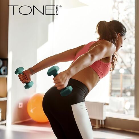 Tone Fitness Neoprene Dumbbell Weight Pairs with Anti-Roll Square Head | Multiple Options in Saudi Arabia