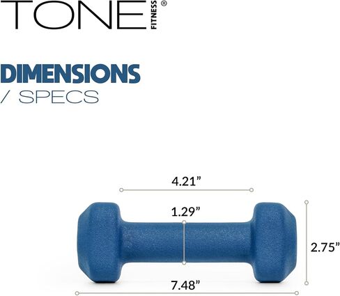 Tone Fitness Neoprene Dumbbell Weight Pairs with Anti-Roll Square Head | Multiple Options in Saudi Arabia