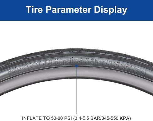 700x35C (37-622) Bike Tire 700C Bicycle tire and 700x35/43 AV48mm Bike Tube Suitable for 700 x 35C City/Road Folding Replacement Bike Tire (Single) in Saudi Arabia