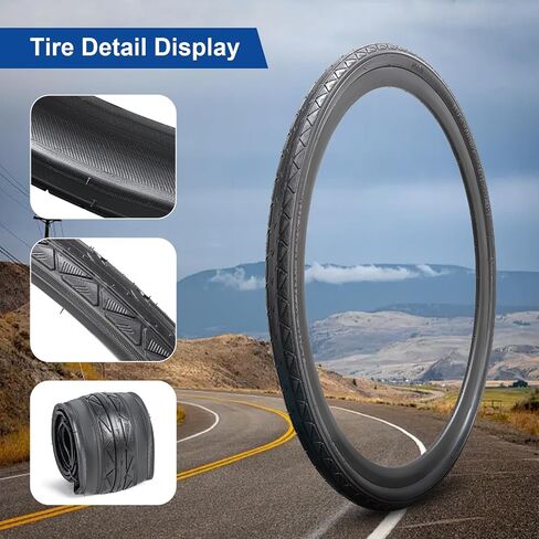 700x35C (37-622) Bike Tire 700C Bicycle tire and 700x35/43 AV48mm Bike Tube Suitable for 700 x 35C City/Road Folding Replacement Bike Tire (Single) in Saudi Arabia