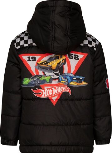 Hot Wheels Zip Up Puffer Jacket with Fleece Lining Toddler to Big Kid Sizes (3T - 10-12) in Saudi Arabia