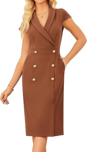 GRACE KARIN Work Dresses for Women 2025 Cap Sleeve Business Formal Midi Bodycon Sheath Button Office Church Outfits in Saudi Arabia