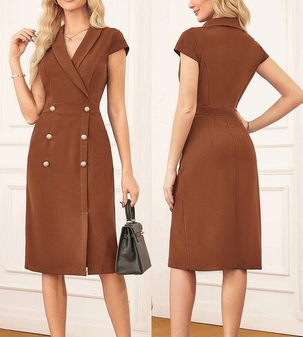 GRACE KARIN Work Dresses for Women 2025 Cap Sleeve Business Formal Midi Bodycon Sheath Button Office Church Outfits in Saudi Arabia
