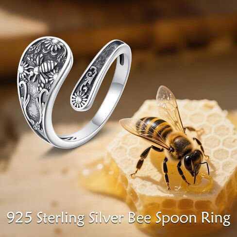 URONE Moon Phase Spoon Ring Sterling Silver Moon Star Thumb Ring Jewelry Gifts for Women in Saudi Arabia