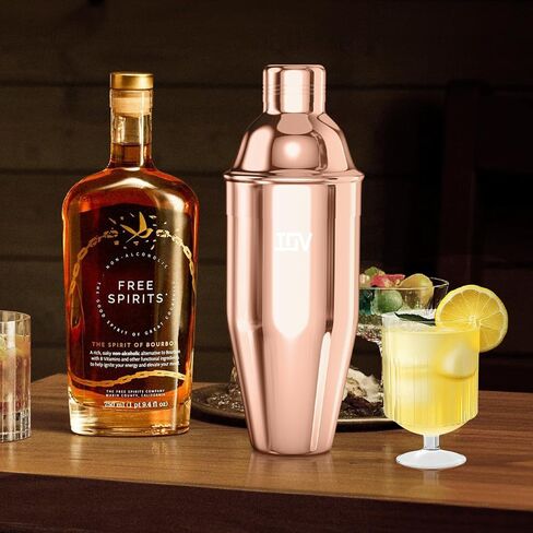 IOV Cocktail Shaker ، 24 أوقية Martini Shaker ، خلاط الشراب مع مصفاة مدمجة ، فولاذ مقاوم المقاوم للصدأ مارغريتا الكحول مع دليل وصفة الكوكتيل ، نادل مجموعة هدايا in Saudi Arabia