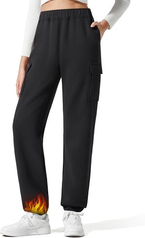 G4Free Flurrylux Joggers for Women Fleece Lined Sweatpants Cotton Cargo Pants Winter Scrubs in Saudi Arabia