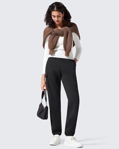 G4Free Flurrylux Joggers for Women Fleece Lined Sweatpants Cotton Cargo Pants Winter Scrubs in Saudi Arabia